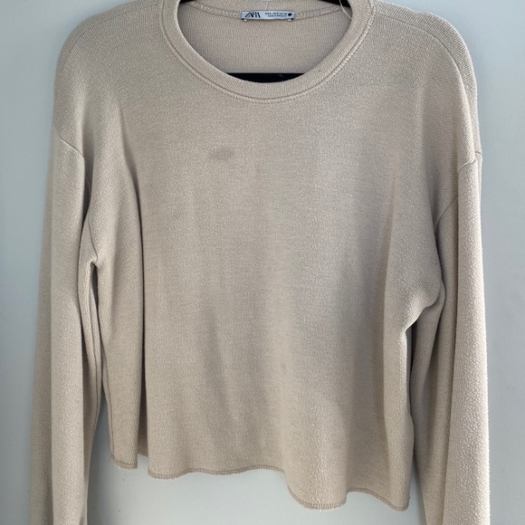 Tan knit Zara joggers and cropped sweater set - Picture 3 of 8